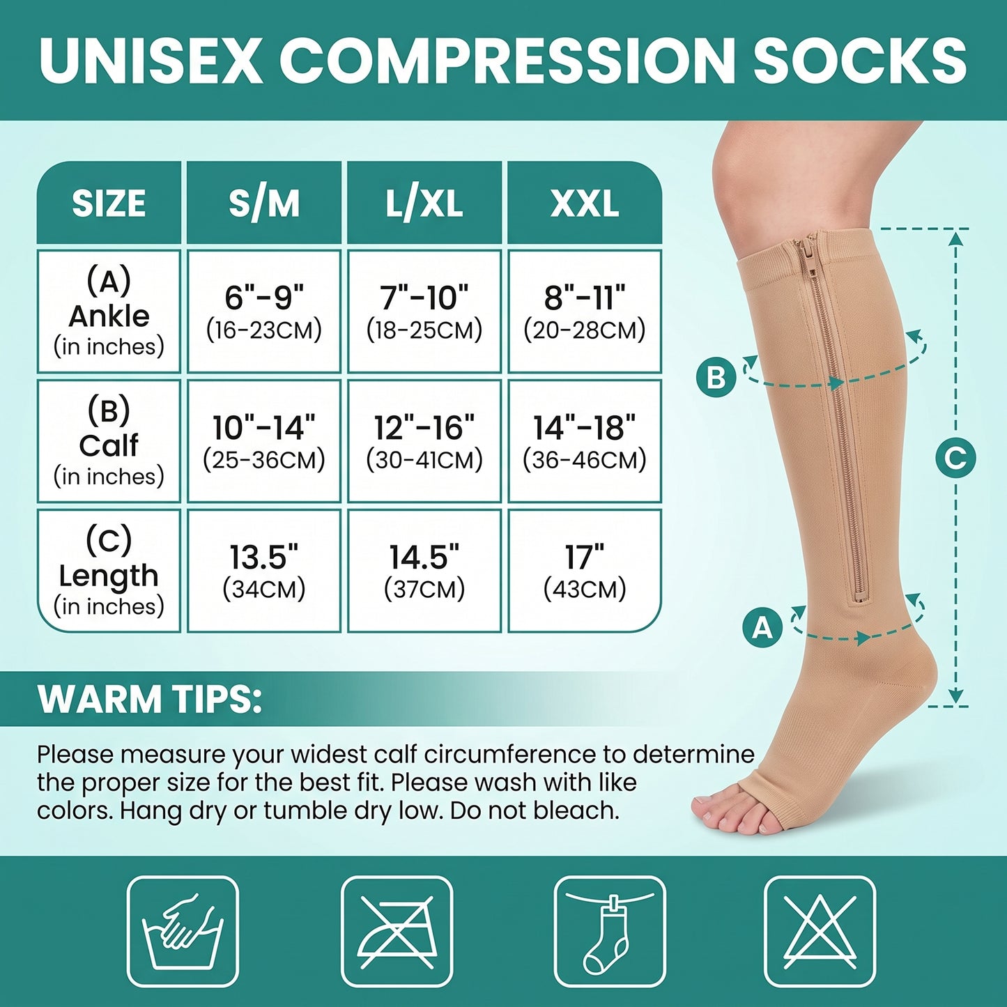 Zip-Up Compression Socks