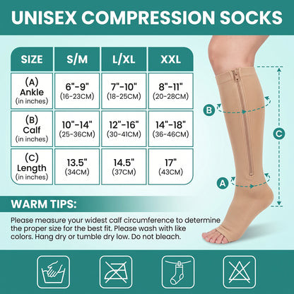 Zip-Up Compression Socks