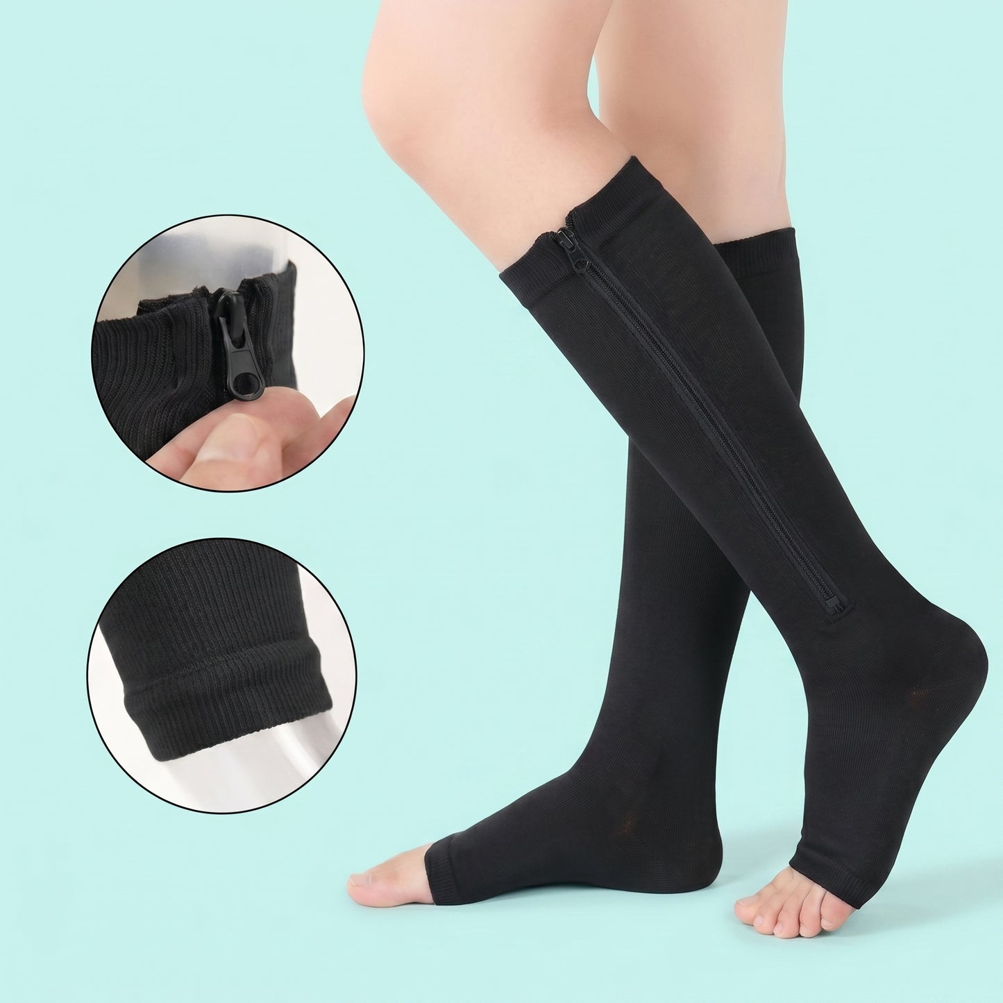 Zip-Up Compression Socks